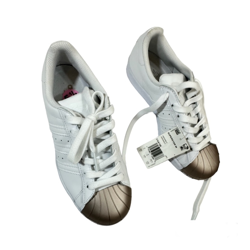 Adidas Superstar Cloud White Metallic Copper Toe Shoes FX4748 Womens Sz 5.5 NEW